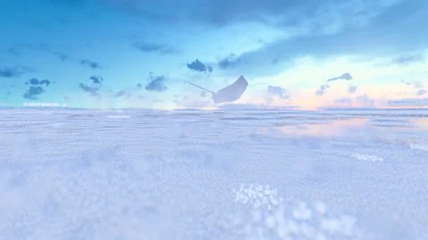 Paper airplane flying over clouds and sea Stock Footage 242499899