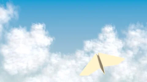 Paper airplane flying through the sky Vídeo Stock 69007963