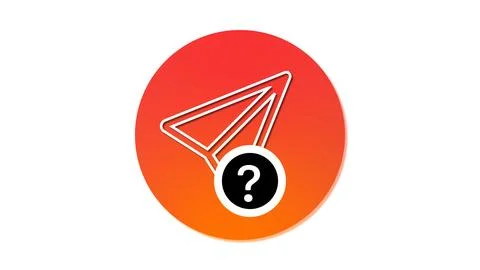Paper Airplane Icon with Question Mark Stock Illustration