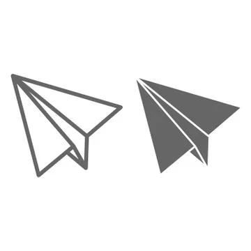 Paper Airplane line and solid icon, delivery symbol, Paper plane vector sign on イラスト素材