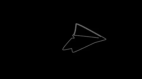 Paper airplane in a love flight - scribble doodle Video stock 93414646