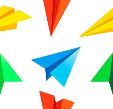 Paper airplane pattern . Vector illustration Illustrazione stock