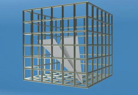 Paper airplane prison jail blocking telegram 3d illustration Stock Illustration