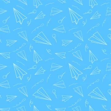 Paper airplane seamless pattern Stock Illustration