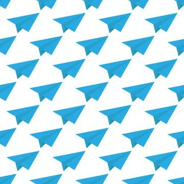 Paper airplane. seamless pattern for texture, textiles, packaging, and simple Stock Illustration
