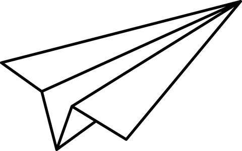 Paper airplane simple vector flat drawing Stock Illustration