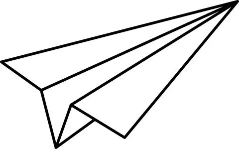 Paper airplane simple vector flat drawing Stock Illustration