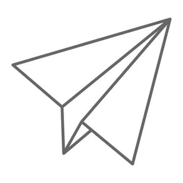 Paper Airplane thin line icon, delivery symbol, Paper plane vector sign on white イラスト素材