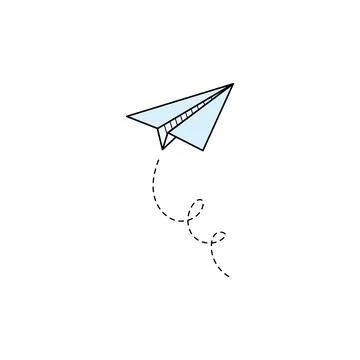 Paper airplane vector icon. Doodle outline Stock Illustration