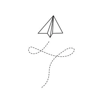 Paper airplane vector icon. Doodle outline Stock Illustration
