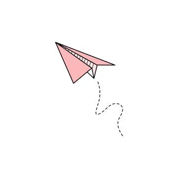 Paper airplane vector icon. Doodle outline Stock Illustration