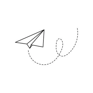 Paper airplane vector icon. Doodle outline Stock Illustration