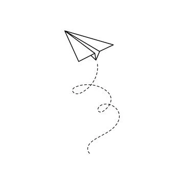 Paper airplane vector icon. Doodle outline Stock Illustration
