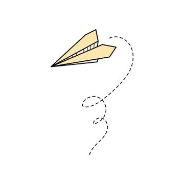 Paper airplane vector icon. Doodle outline Stock Illustration