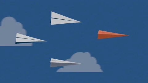 Paper airplanes flying 스톡 동영상 146751449