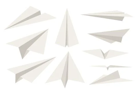 Paper airplanes set Stock Illustration