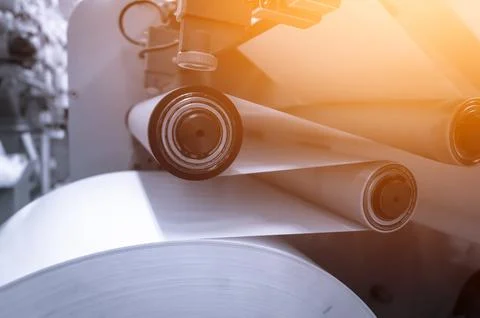 Paper alignment unit on the die-cutting machine for the production of self Stock Photos