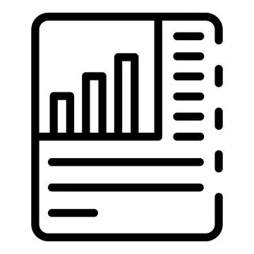 Paper analytics data icon, outline style Stock Illustration