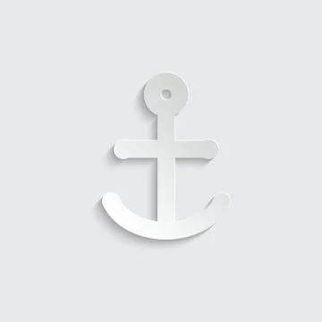 Paper anchor icon  - vector Stock Illustration