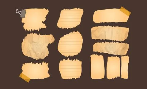 Paper and Elements scrapbooking Old torn crumpled. Illustrazione stock