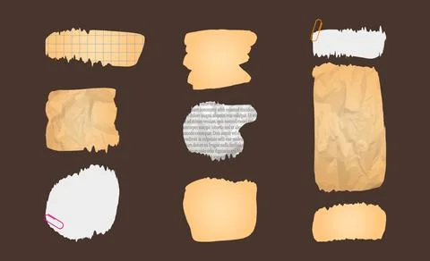 Paper and Elements scrapbooking Old torn crumpled. 스톡 일러스트