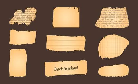 Paper and Elements scrapbooking Old torn crumpled. Stock Illustration