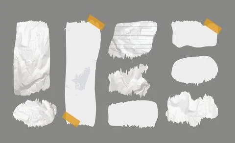 Paper and Elements scrapbooking Old torn crumpled. Stock Illustration