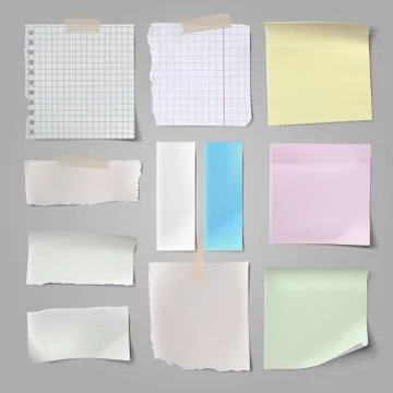 Paper and notes vector set Illustrazione stock