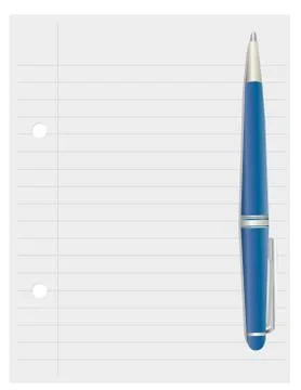 Paper and pen Stock Illustration