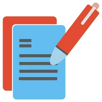 Paper and pen vector icon for writing symbol design Illustration