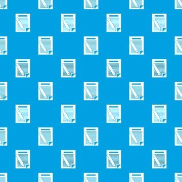 Paper and pencil pattern seamless blue 스톡 일러스트