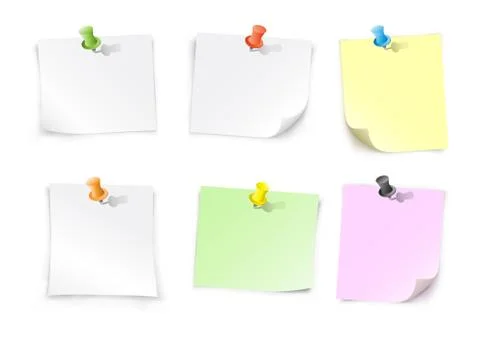 Paper and pushpin Stock Illustration