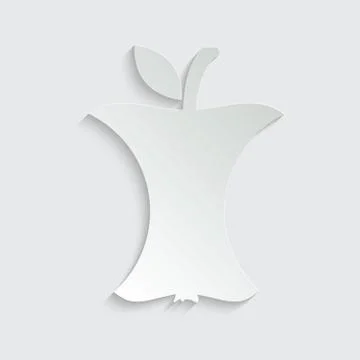Paper apple icon. vector black apple symbol Stock Illustration