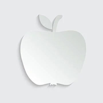 Paper apple icon. vector black apple symbol Stock Illustration