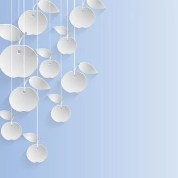 Paper Apples with Drop Shadows Illustrazione stock