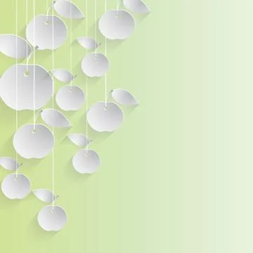 Paper Apples with Drop Shadows Stock Illustration