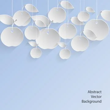 Paper Apples with Drop Shadows Stock Illustration