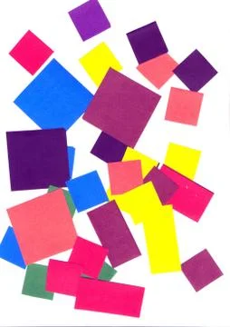 Paper application cut from colored with scissors Stock Photos