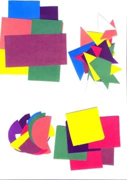 Paper application cut from colored with scissors Stock Photos