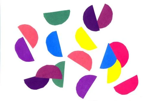 Paper application cut from colored with scissors Stock Photos