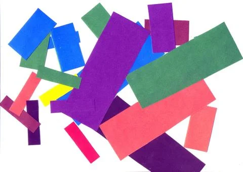 Paper application cut from colored with scissors Stock Photos