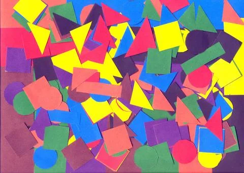 Paper application cut from colored with scissors 库存照片