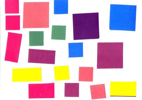 Paper application cut from colored with scissors 库存照片