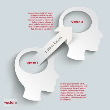 Paper arrow white head 4 options Stock Illustration