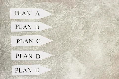 Paper arrows with plan words Stock Photos