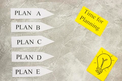 Paper arrows with plan words Stock Photos