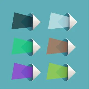 Paper arrows set on blue Stock Illustration