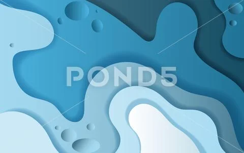 Paper art and craft of Abstract Curve shape blue sky background,circle,vector Stock Illustration