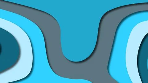 Paper art cartoon abstract waves. Paper carve background. Modern origami desi Stock Illustration