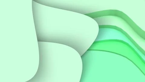 Paper art Green abstract Pattern Waves Modern Geometric shapes Concept on Green Stock Illustration